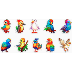 Colourful Bird Stickers 10's - Sold Assorted 